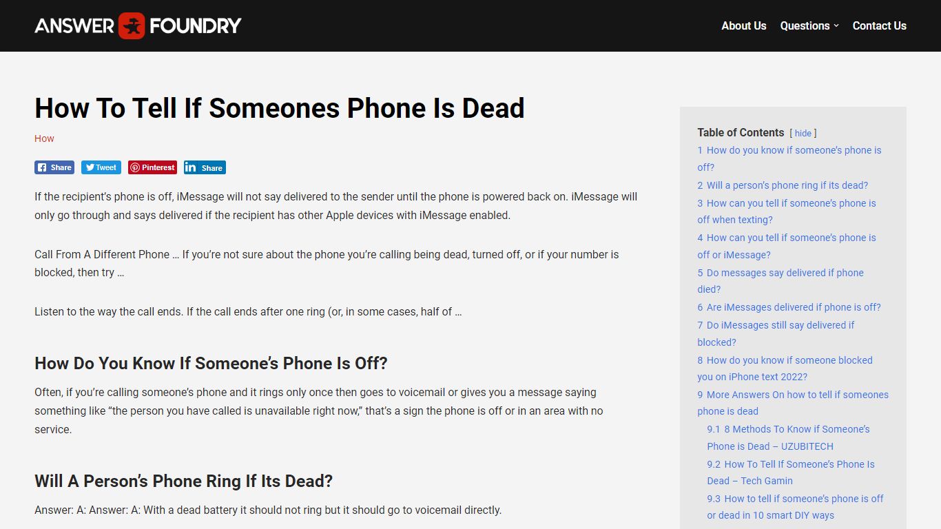How To Tell If Someones Phone Is Dead - Answer Foundry